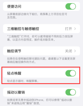 宋洛乡苹果授权维修站分享iPhone轻点无法唤醒怎么办 