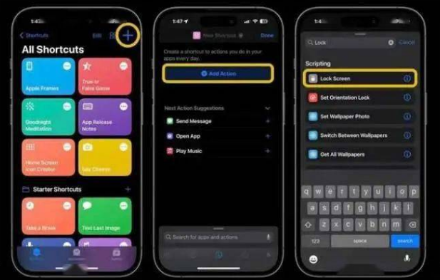 宋洛乡苹果14锁屏维修店分享iPhone14升级iOS16.4后如何创建锁屏快捷方式 